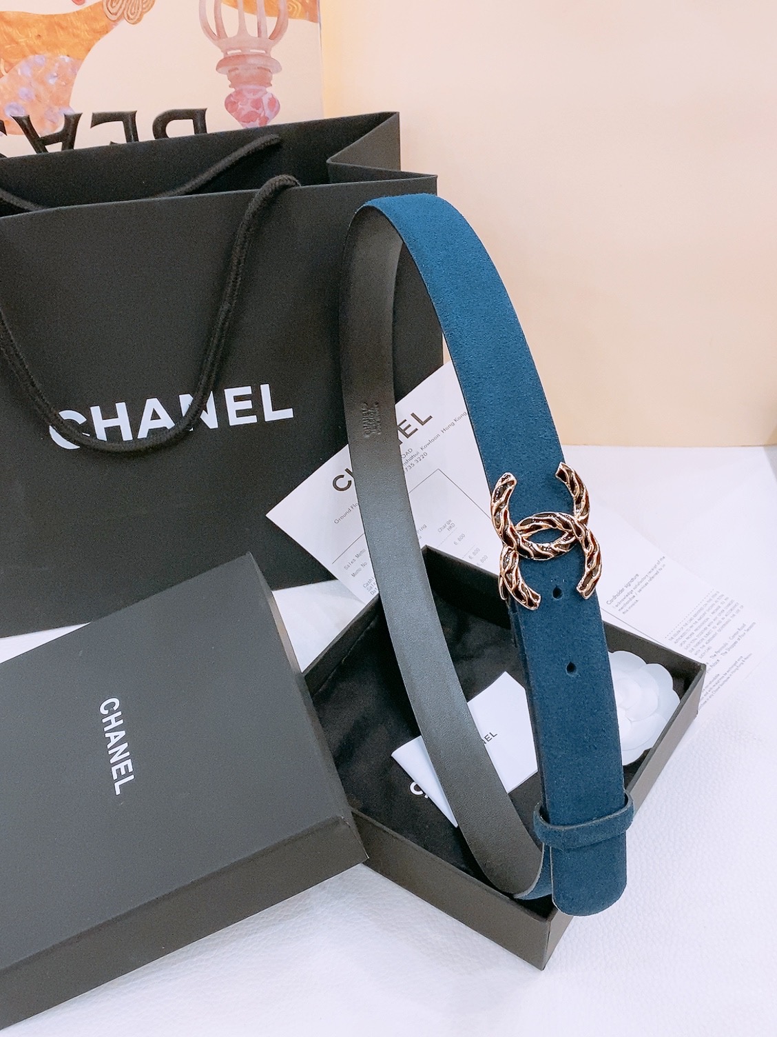 -Chanel 小牛皮 与 羊皮 黄铜金属 手感柔软 舒适 3.0cm 