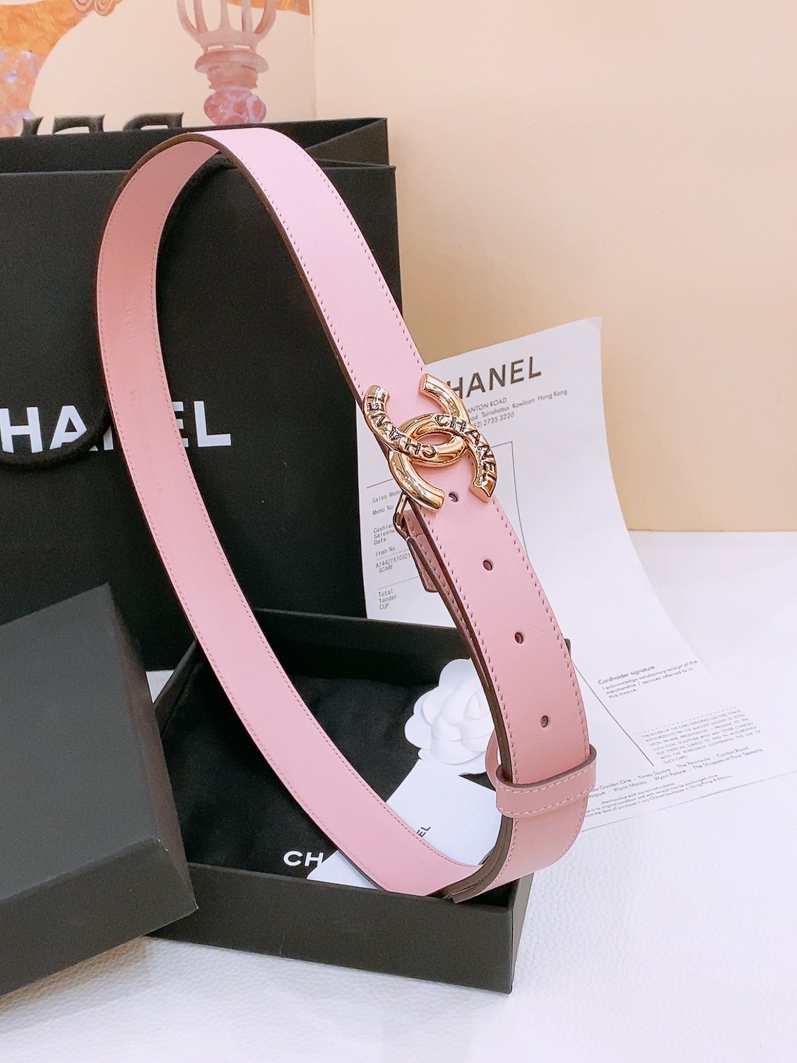 -Chanel 小牛皮 与 羊皮 黄铜金属 手感柔软 舒适 3.0cm 