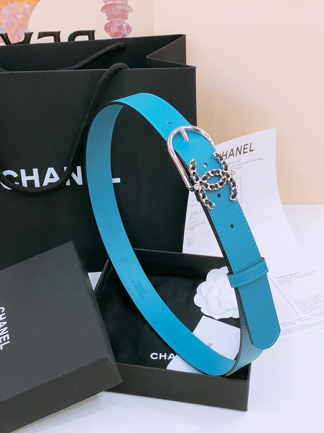 -Chanel 小牛皮 与 羊皮 黄铜金属 手感柔软 舒适 3.0cm 