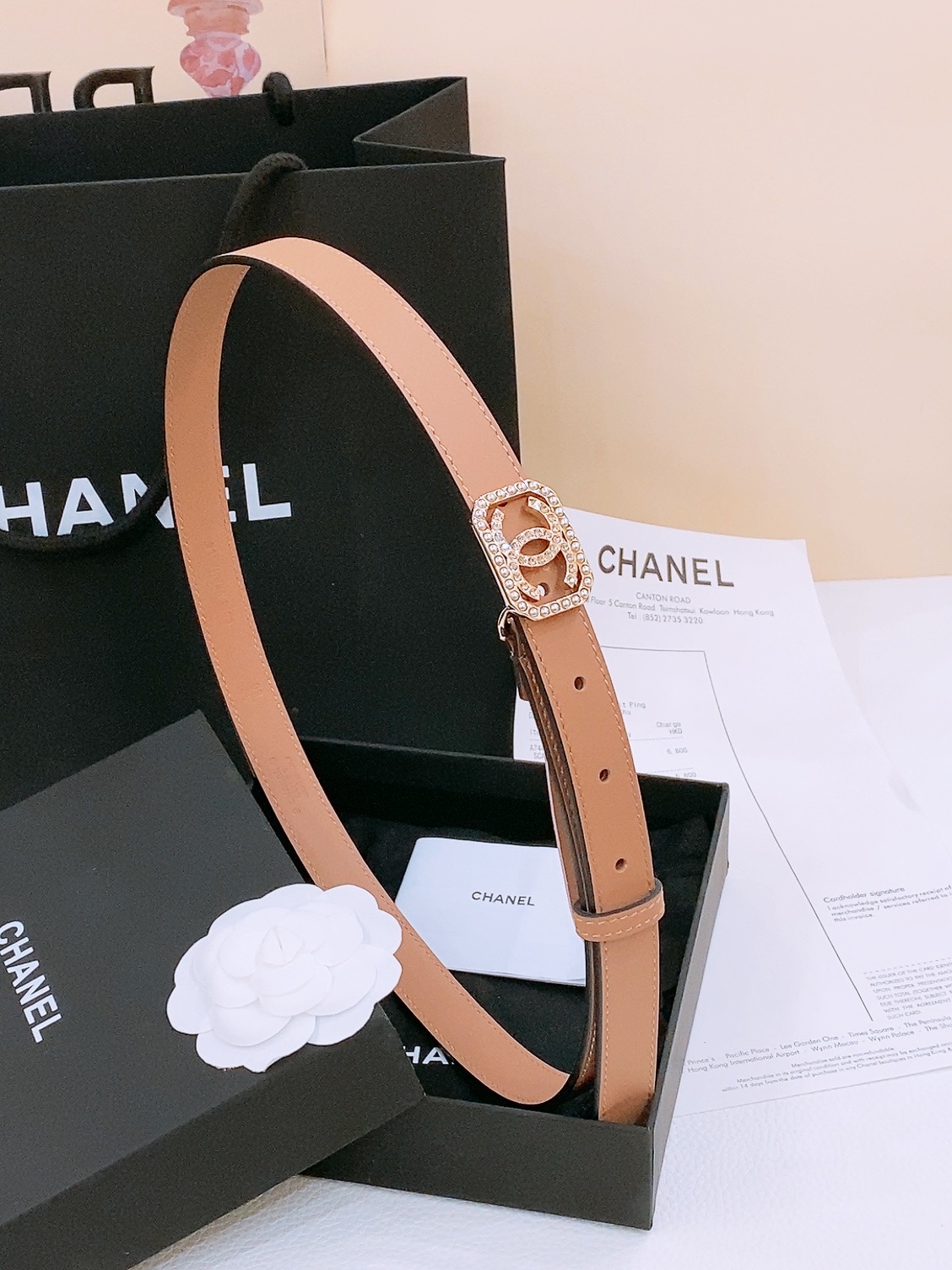 -Chanel 小牛皮 与 羊皮 黄铜金属 手感柔软 舒适 2.0cm 