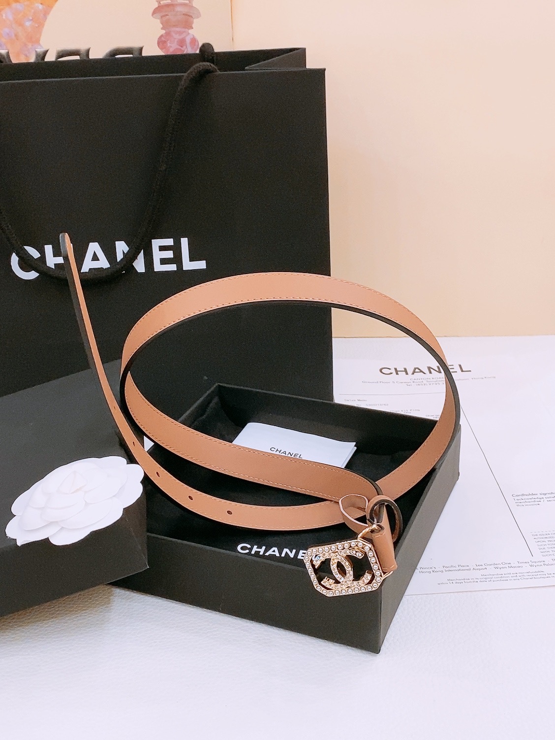 -Chanel 小牛皮 与 羊皮 黄铜金属 手感柔软 舒适 2.0cm 