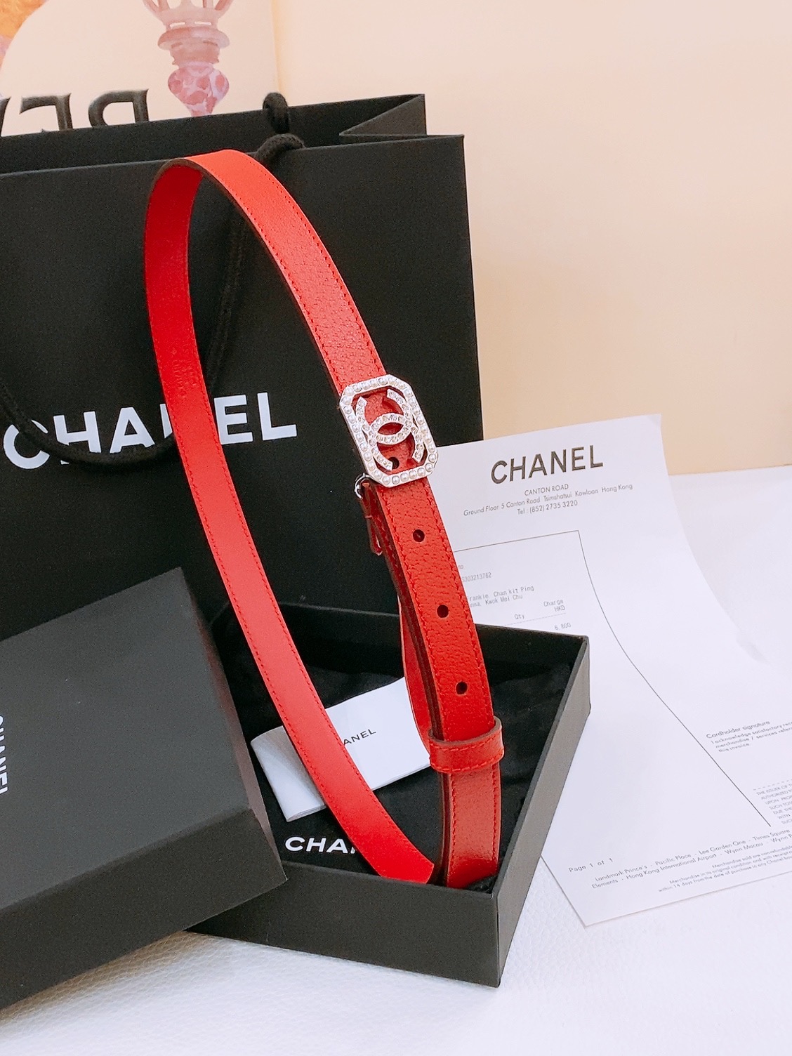 -Chanel 小牛皮 与 羊皮 黄铜金属 手感柔软 舒适 2.0cm 