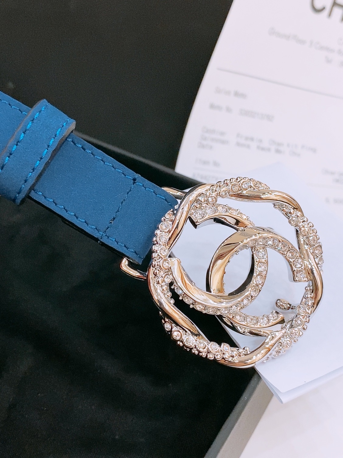 -Chanel 小牛皮 与 羊皮 黄铜金属 手感柔软 舒适 2.0cm 