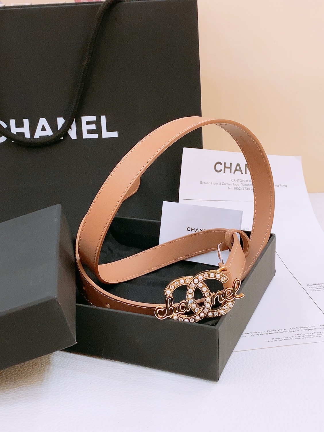 -Chanel 小牛皮 与 羊皮 黄铜金属 手感柔软 舒适 2.0cm 