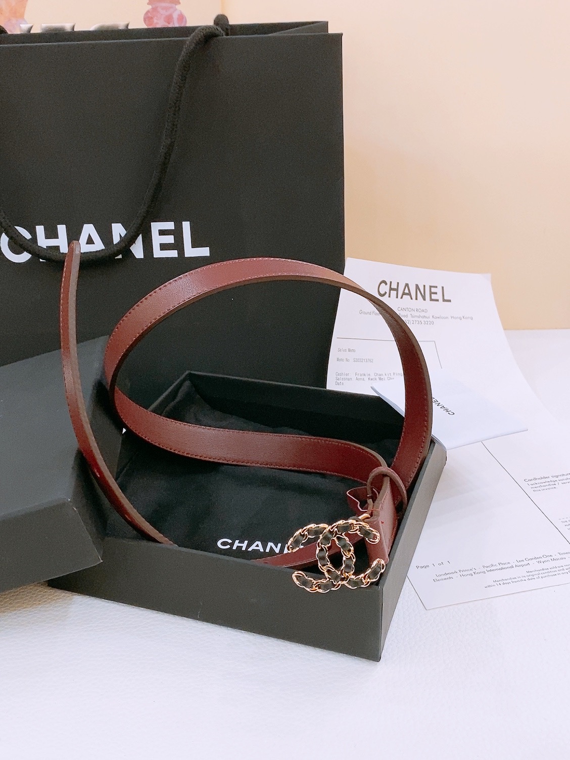 -Chanel 小牛皮 与 羊皮 黄铜金属 手感柔软 舒适 2.0cm 