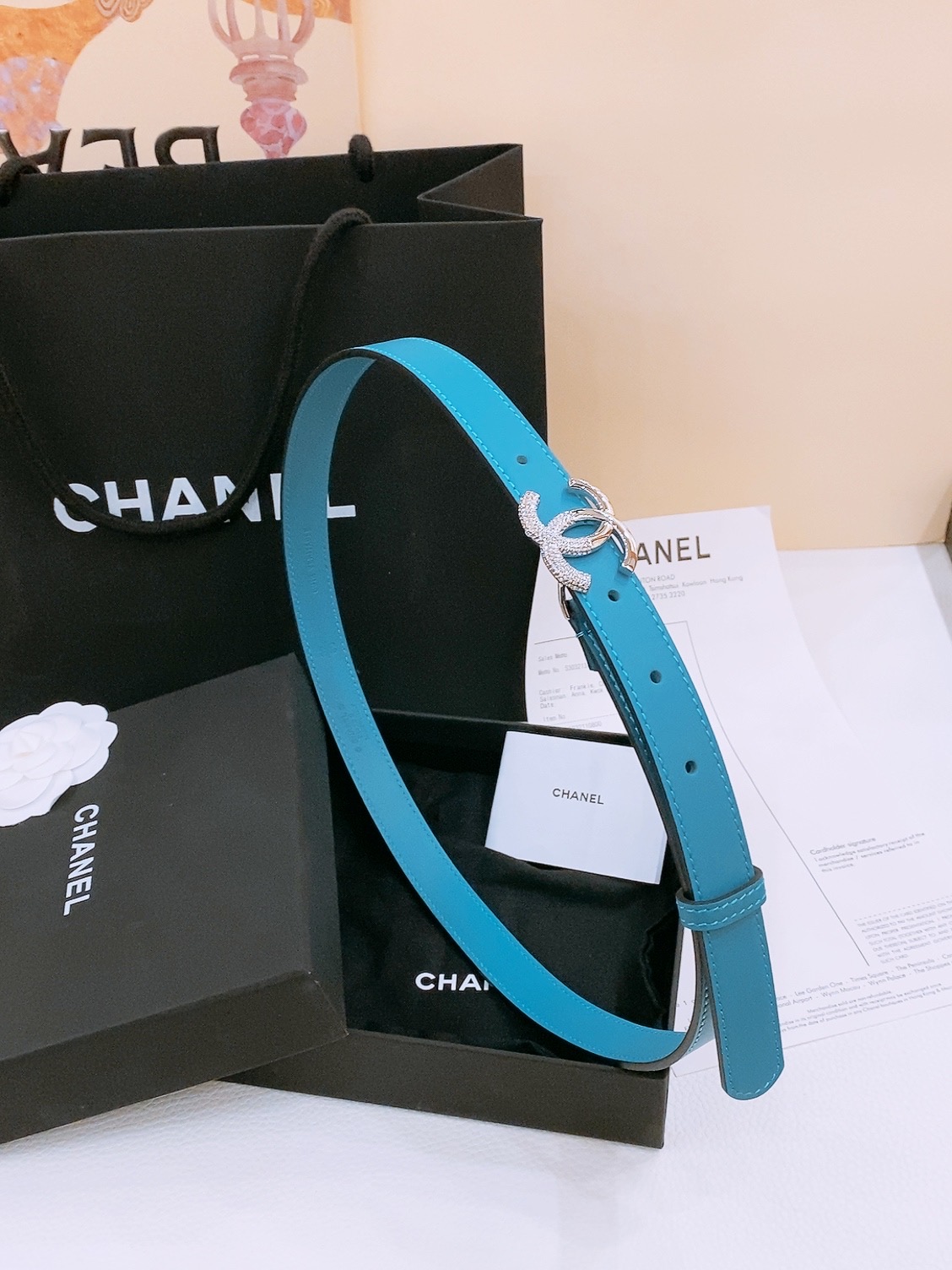 -Chanel 小牛皮 与 羊皮 黄铜金属 手感柔软 舒适 2.0cm 