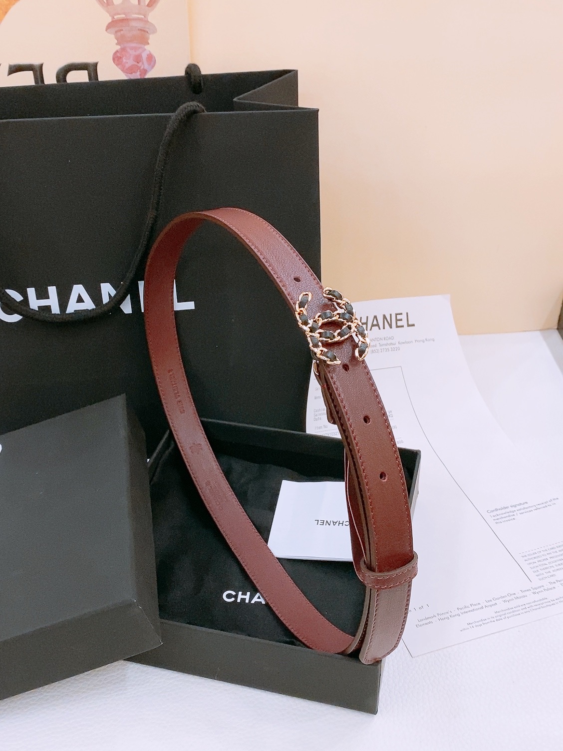 -Chanel 小牛皮 与 羊皮 黄铜金属 手感柔软 舒适 2.0cm 