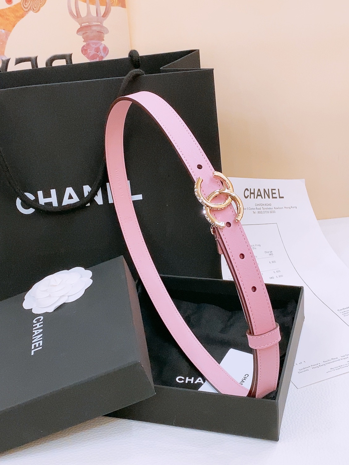 -Chanel 小牛皮 与 羊皮 黄铜金属 手感柔软 舒适 2.0cm 