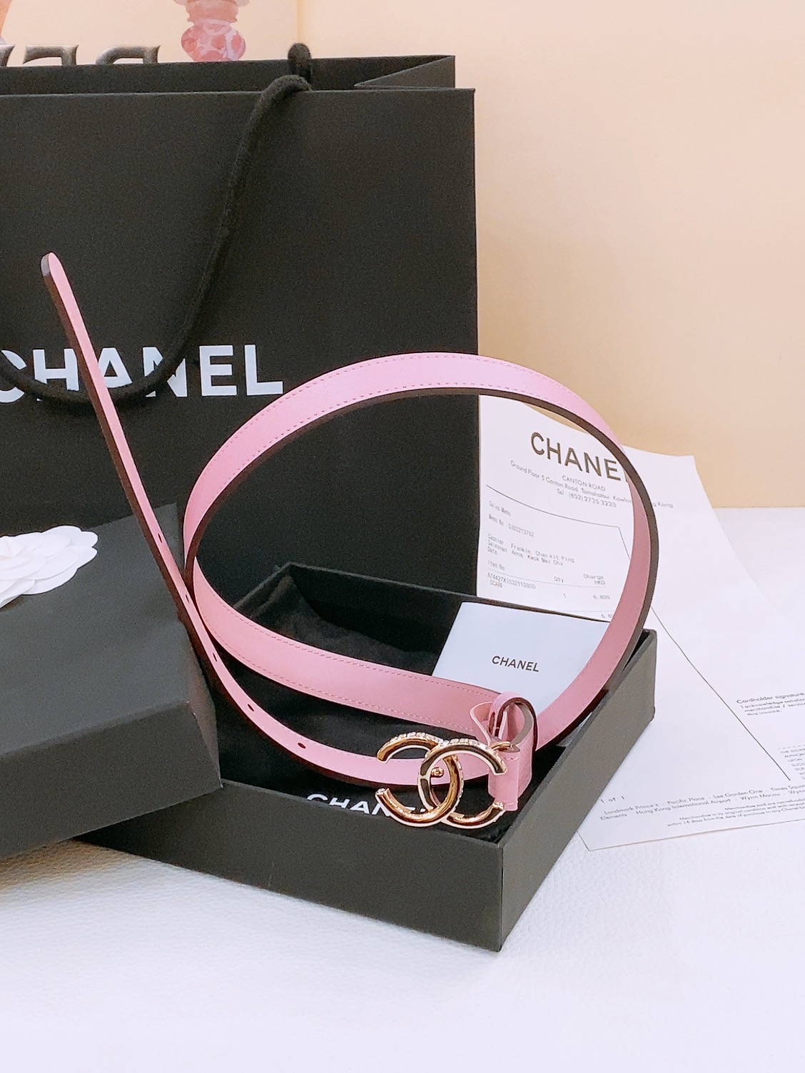 -Chanel 小牛皮 与 羊皮 黄铜金属 手感柔软 舒适 2.0cm 
