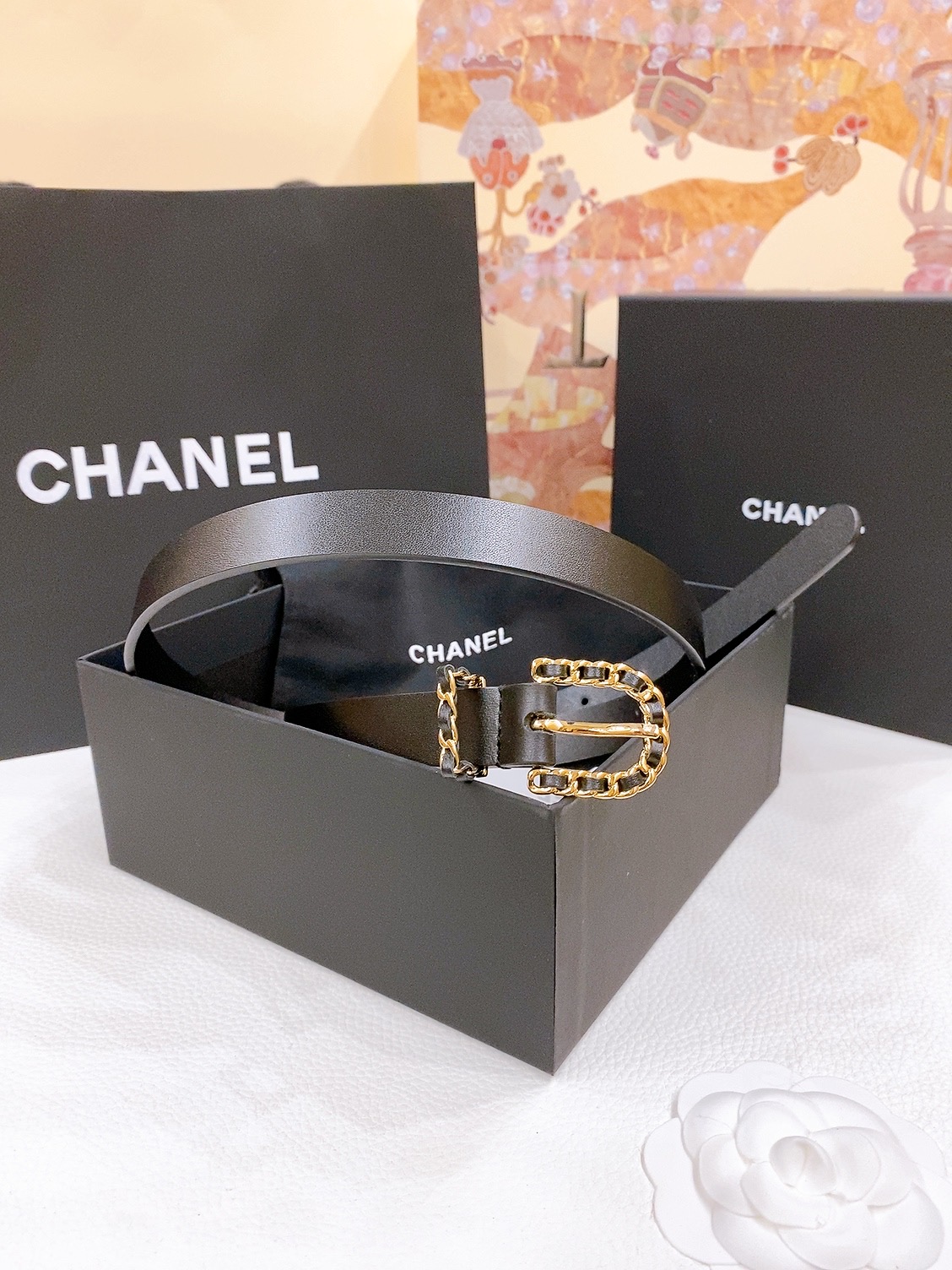 -香奶奶
Chanel 链条针扣 进口小牛皮腰带 黄铜金属 手感柔软 细腻 2.0cm
