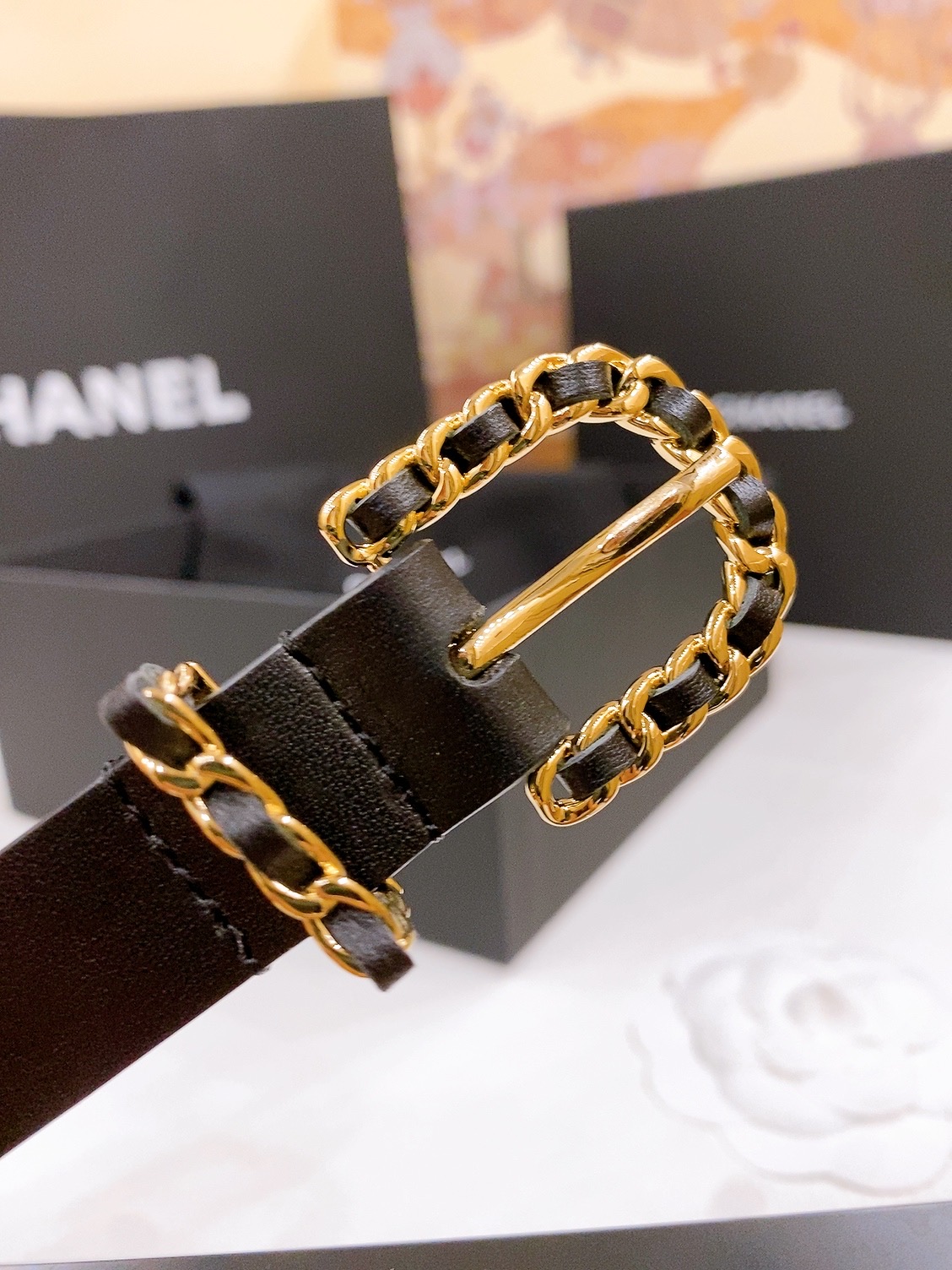 -香奶奶
Chanel 链条针扣 进口小牛皮腰带 黄铜金属 手感柔软 细腻 2.0cm