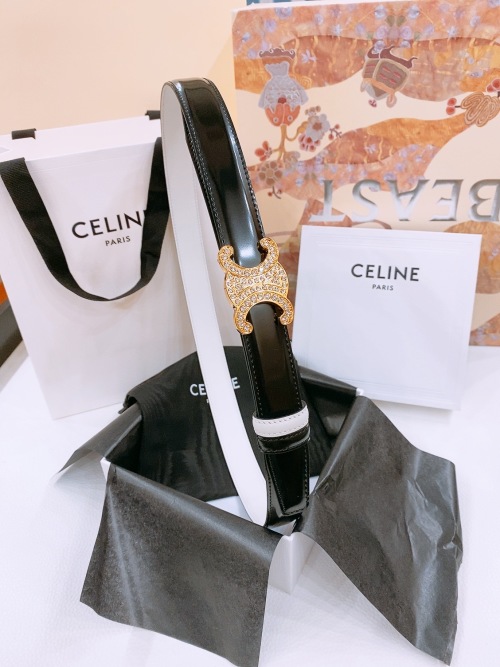 Celine Triomphe Rhinestone Buckle 25mm Reversible Belt 1 Celine Triomphe Rhinestone Buckle 25mm Reversible Belt