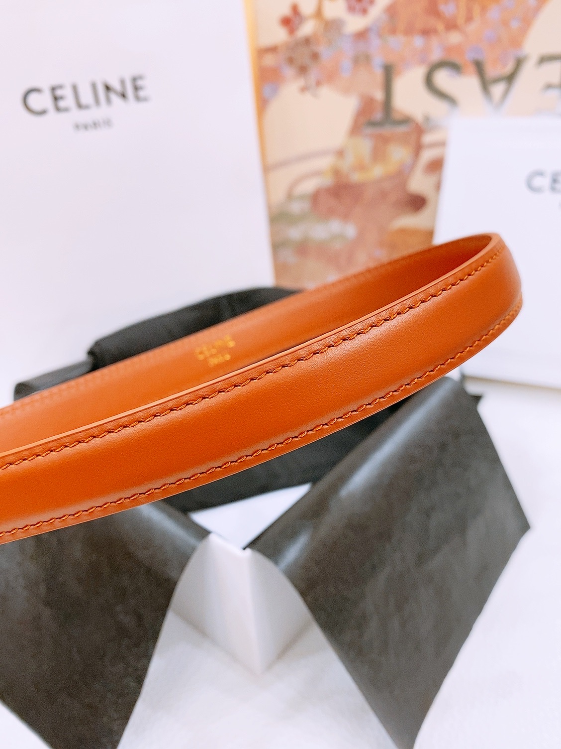 -Celine 凯旋门新款针扣腰带
超简约大气的腰带1.8精品，顶级进口牛皮制作，牛皮搭配牛仔，搭配黄铜