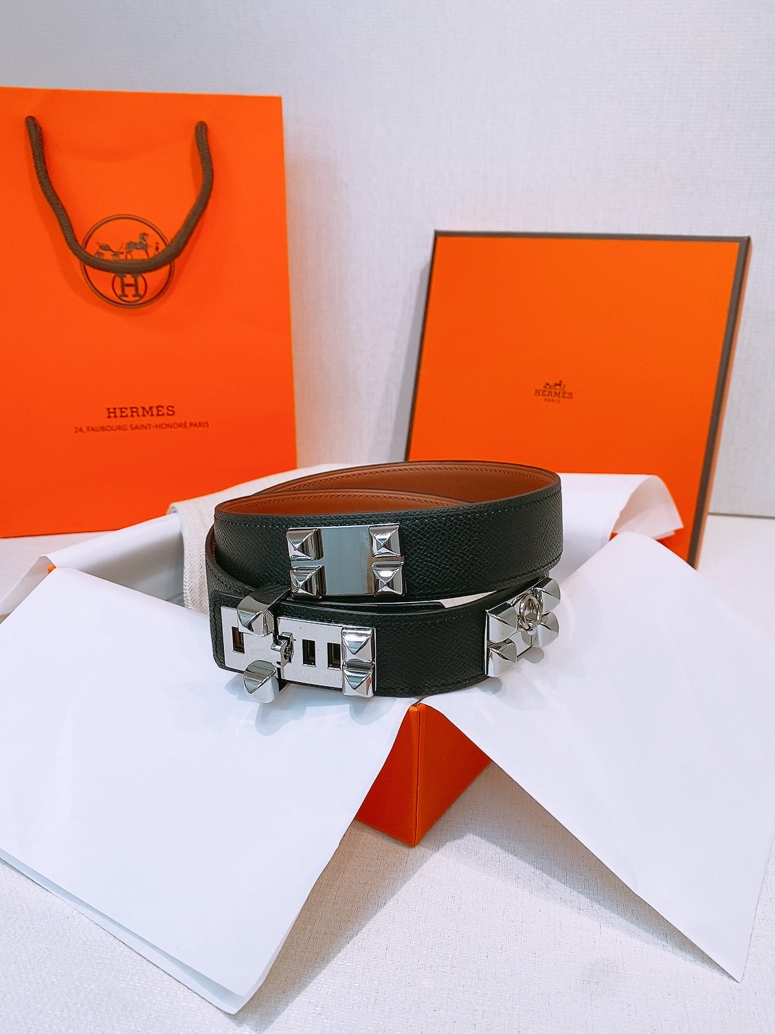 Hermès Collier de Chien 32mm Epsom Leather Belt with Metal Buckle 3 i1758042698654 2714 0 2