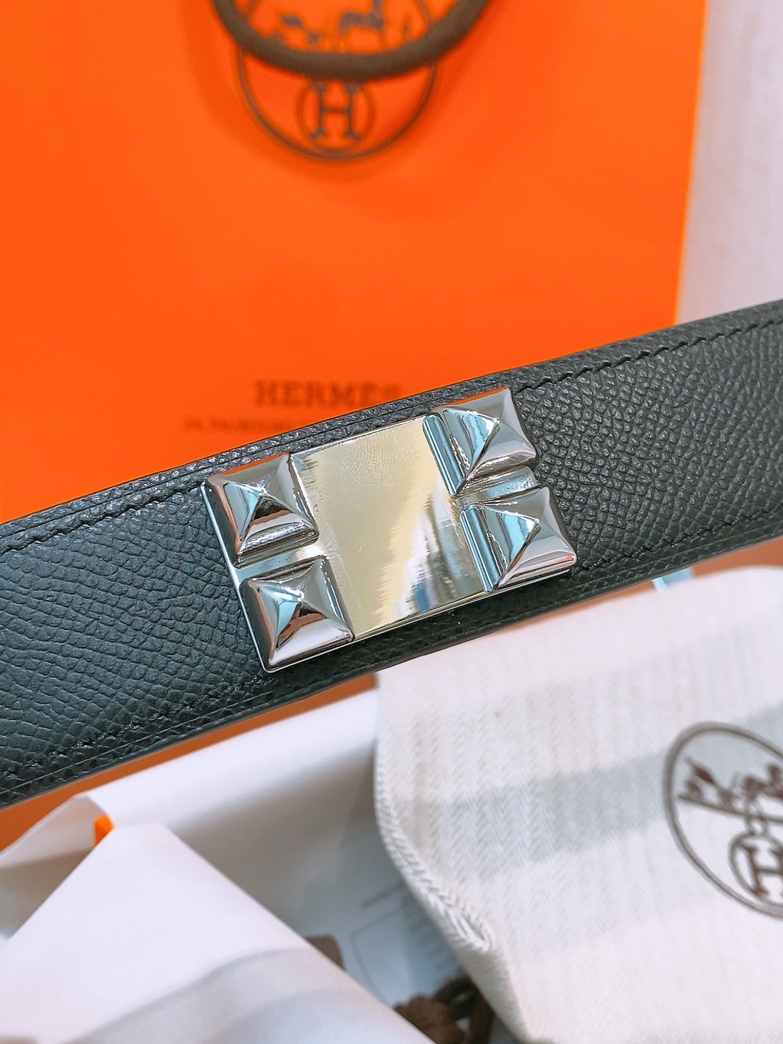Hermès Collier de Chien 32mm Epsom Leather Belt with Metal Buckle 6 i1758042698654 3896 0 5