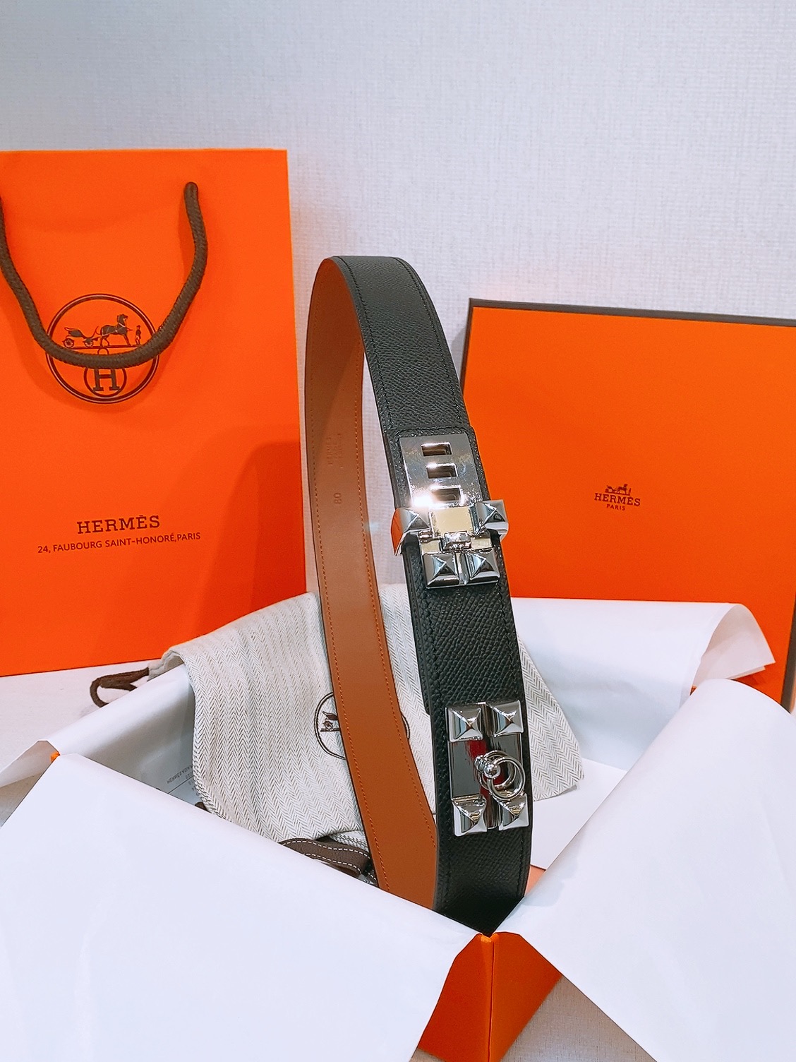 Hermès Collier de Chien 32mm Epsom Leather Belt with Metal Buckle 1 i1758042698654 3946 0 0