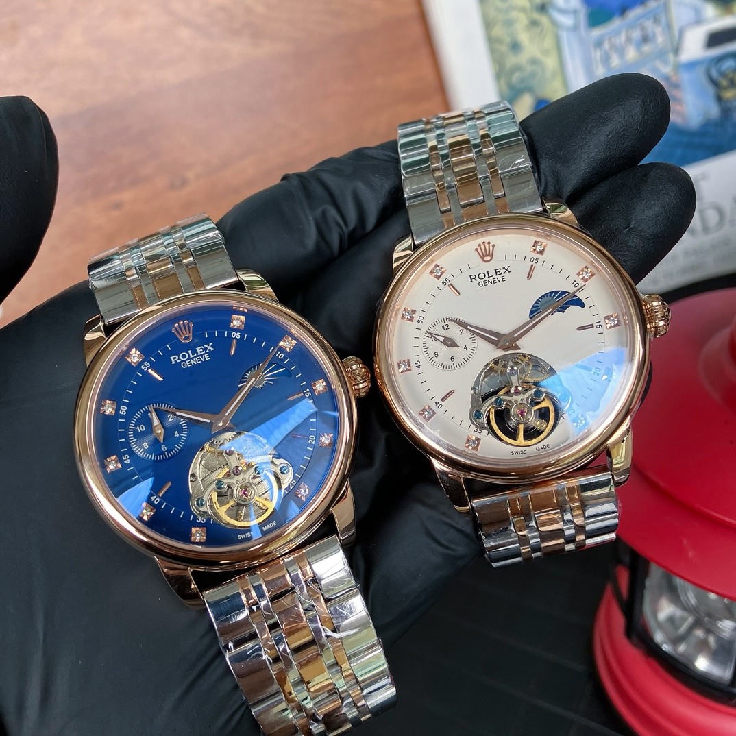 Rolex Cellini Moonphase Tourbillon silver case, silver bezel, white dial, silver bracelet 43mm Men's Automatic