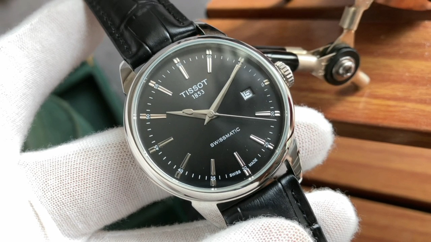 티쏘 비즈니스 클래식 41mm 가죽 스트랩 남성 시계 레플리카 45543
