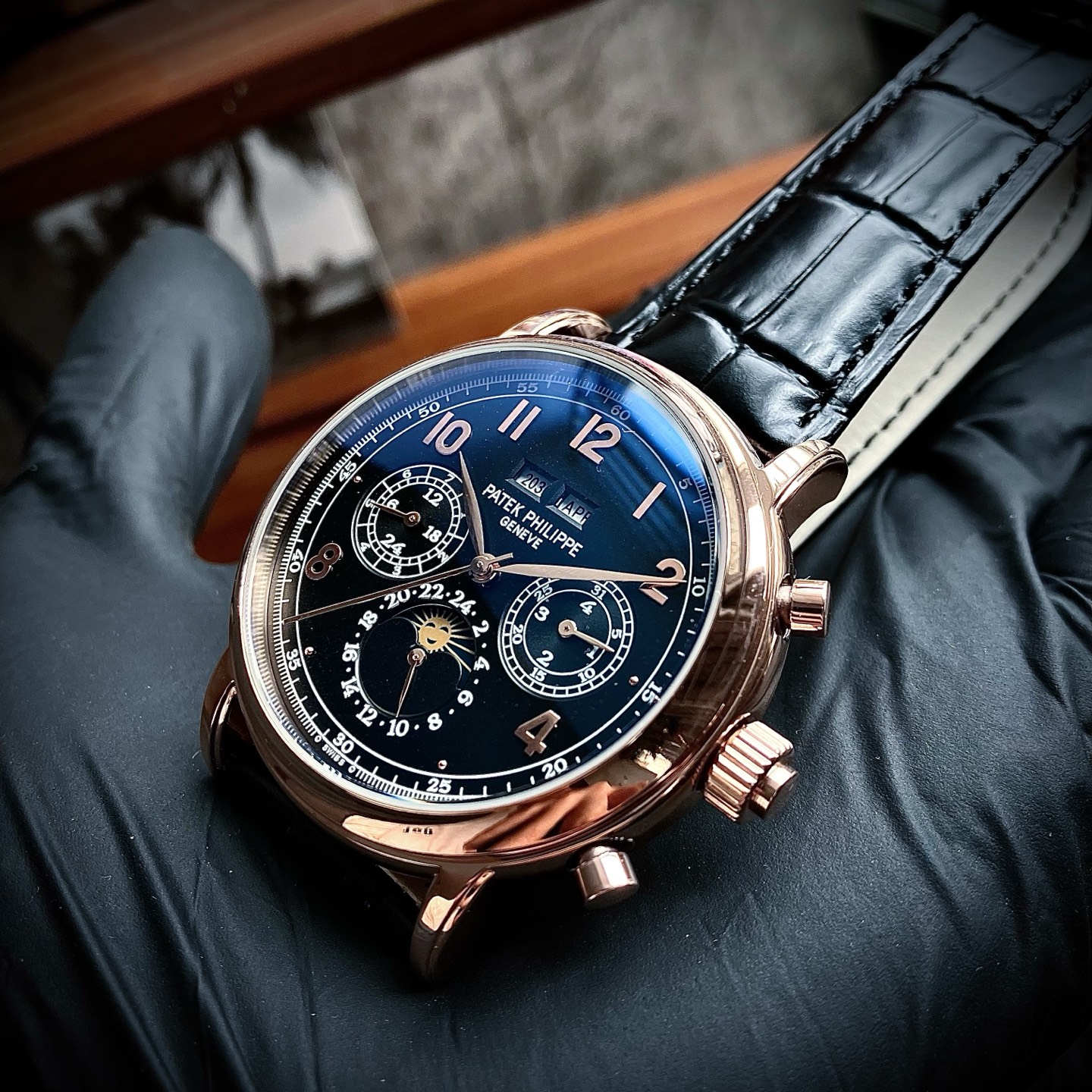 파텍필립 투르비용 드래곤 다이얼 자동 레더스트랩 스틸 레플리카 44145 Patek Philippe 이미지 8