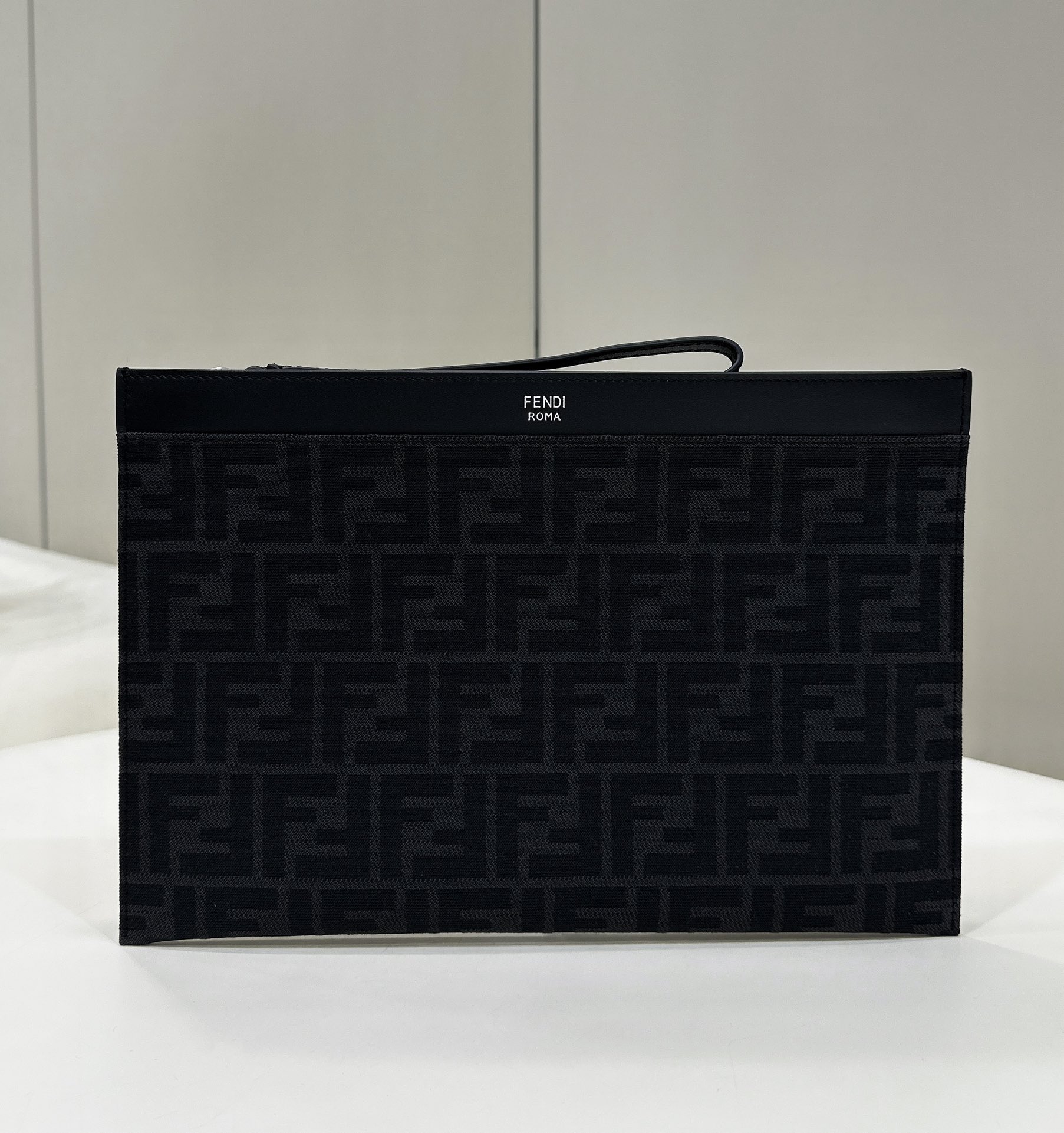 Fendi Roma Black Fabric Clutch with Leather Trim - 30x20 cm 2 i1712475856 2415 5