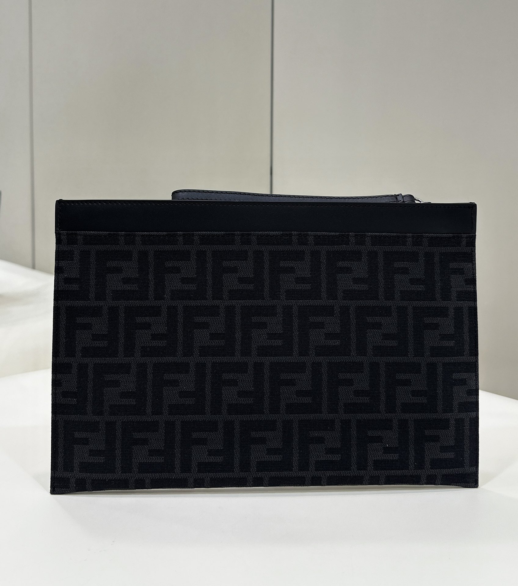 Fendi Roma Black Fabric Clutch with Leather Trim - 30x20 cm 3 i1712475856 6276 2