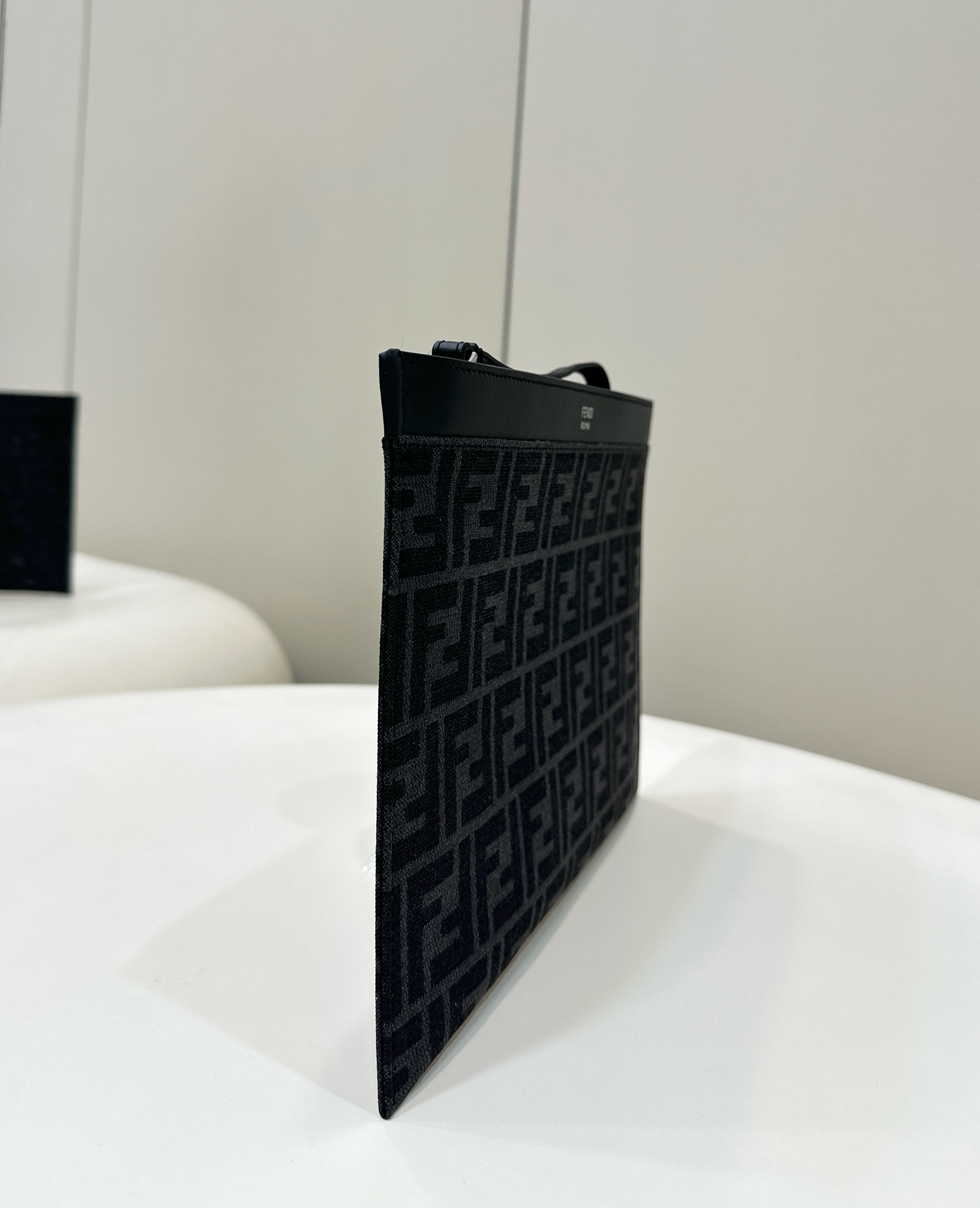 Fendi Roma Black Fabric Clutch with Leather Trim - 30x20 cm 5 i1712475856 6451 0