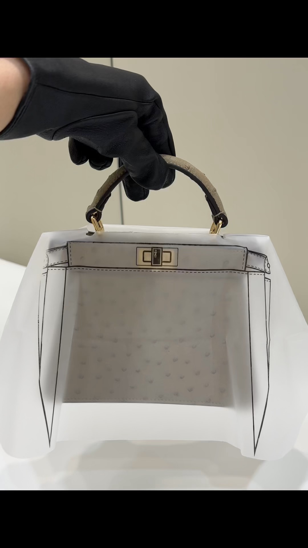 Fendi Premium details ostrich leather