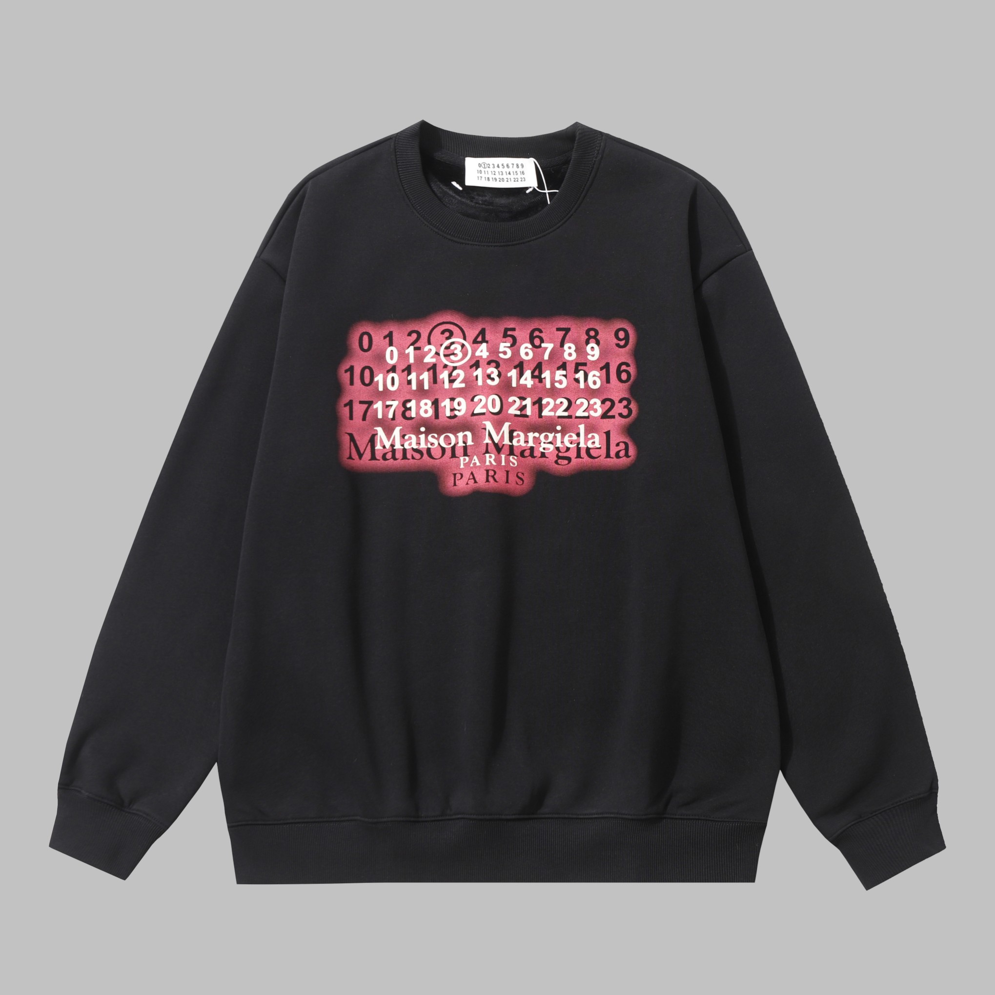 Maison Margiela Sweat-shirt Oversize Noir avec Imprimé Logo Numérique Distinctif