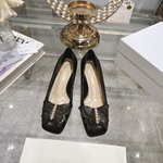 Dior Sandals Single Layer Shoes Genuine Leather Patent Sheepskin Spring/Summer Collection Vintage