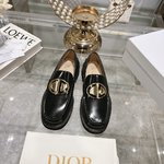 Dior Perfect 
 Shoes Loafers Gold Hardware Cowhide Fashion