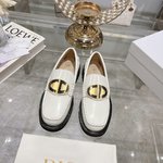 Dior Shoes Loafers Gold Hardware Cowhide Fashion
