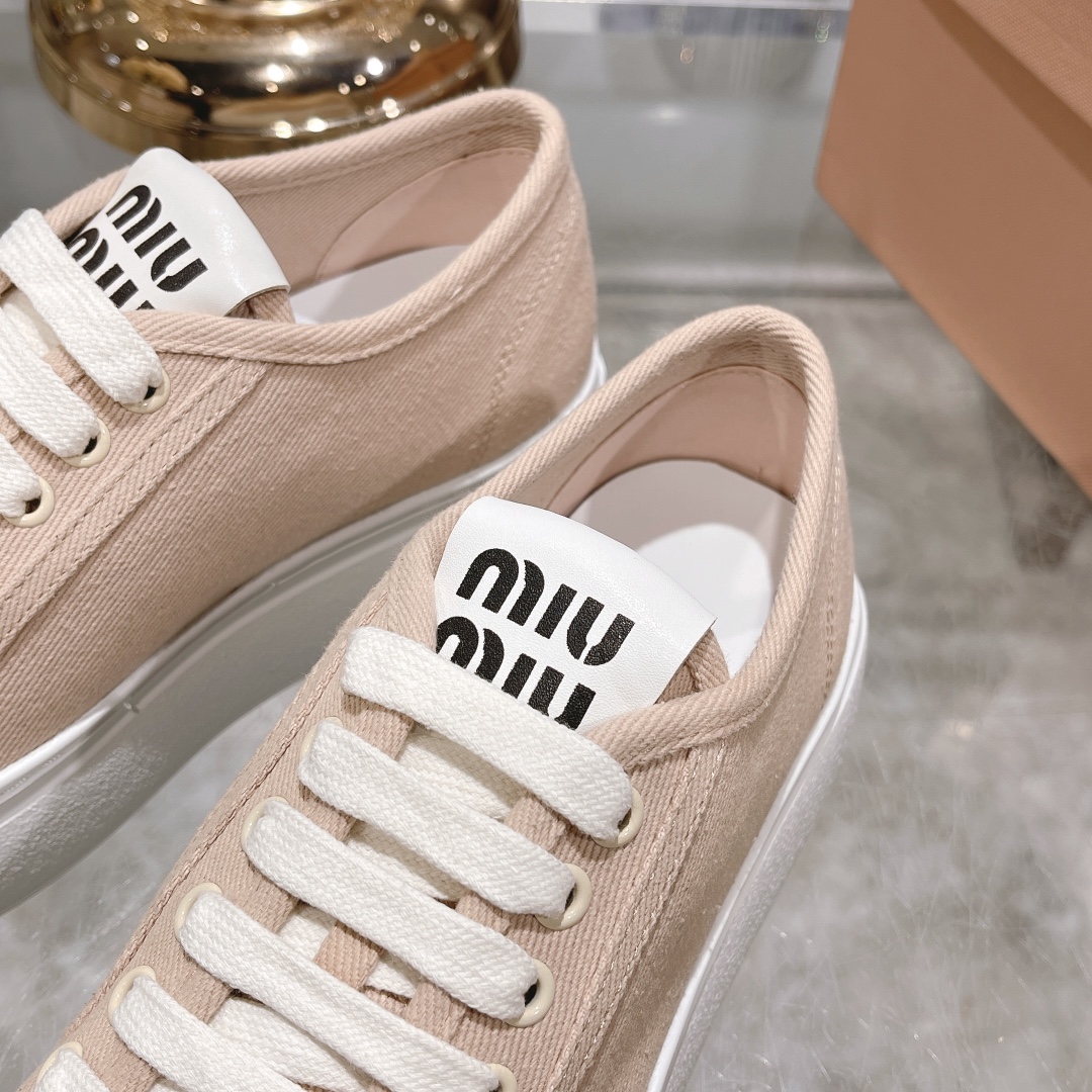270miumiu miu miu - 24P nueva cuenta zapatos de tela, zapatos de fondo grueso, entrenadores casuales