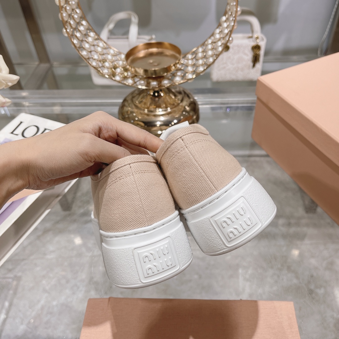 270miumiu miu miu - 24P nueva cuenta zapatos de tela, zapatos de fondo grueso, entrenadores casuales