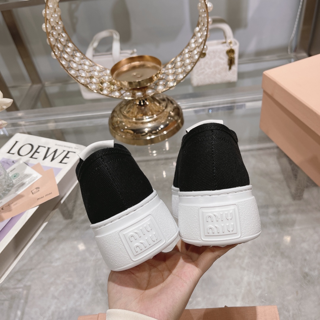 270miumiu miu miu - 24P nueva cuenta zapatos de tela, zapatos de fondo grueso, entrenadores casuales