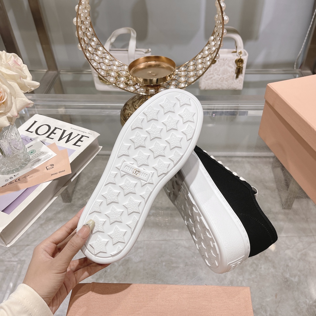 270miumiu miu miu - 24P nueva cuenta zapatos de tela, zapatos de fondo grueso, entrenadores casuales