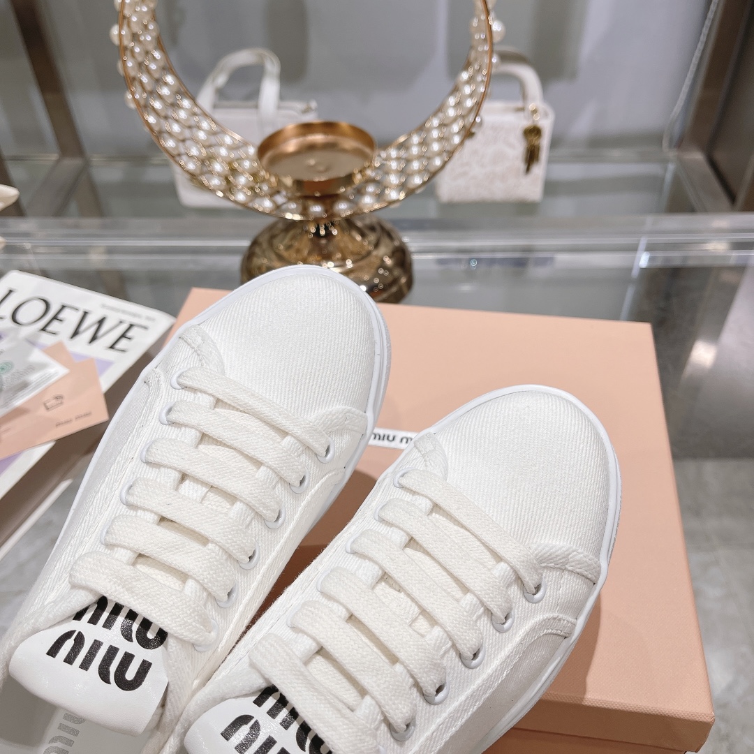 270miumiu miu miu - 24P nueva cuenta zapatos de tela, zapatos de fondo grueso, entrenadores casuales