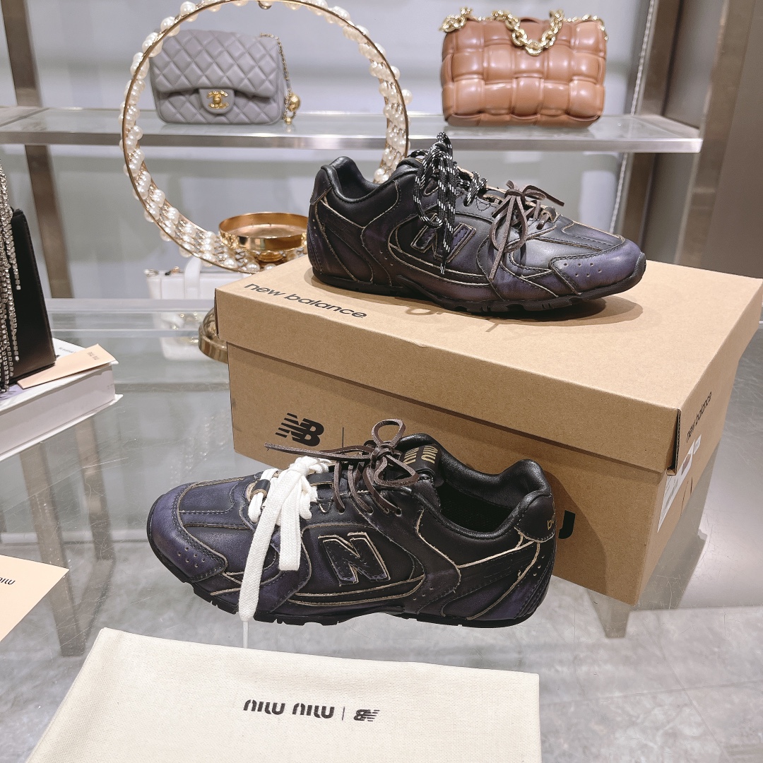 Factory Couple's MiuMiu x New Balance NB530 Casual Sneakers Athletic Shoes Gump Shoes German Trainer