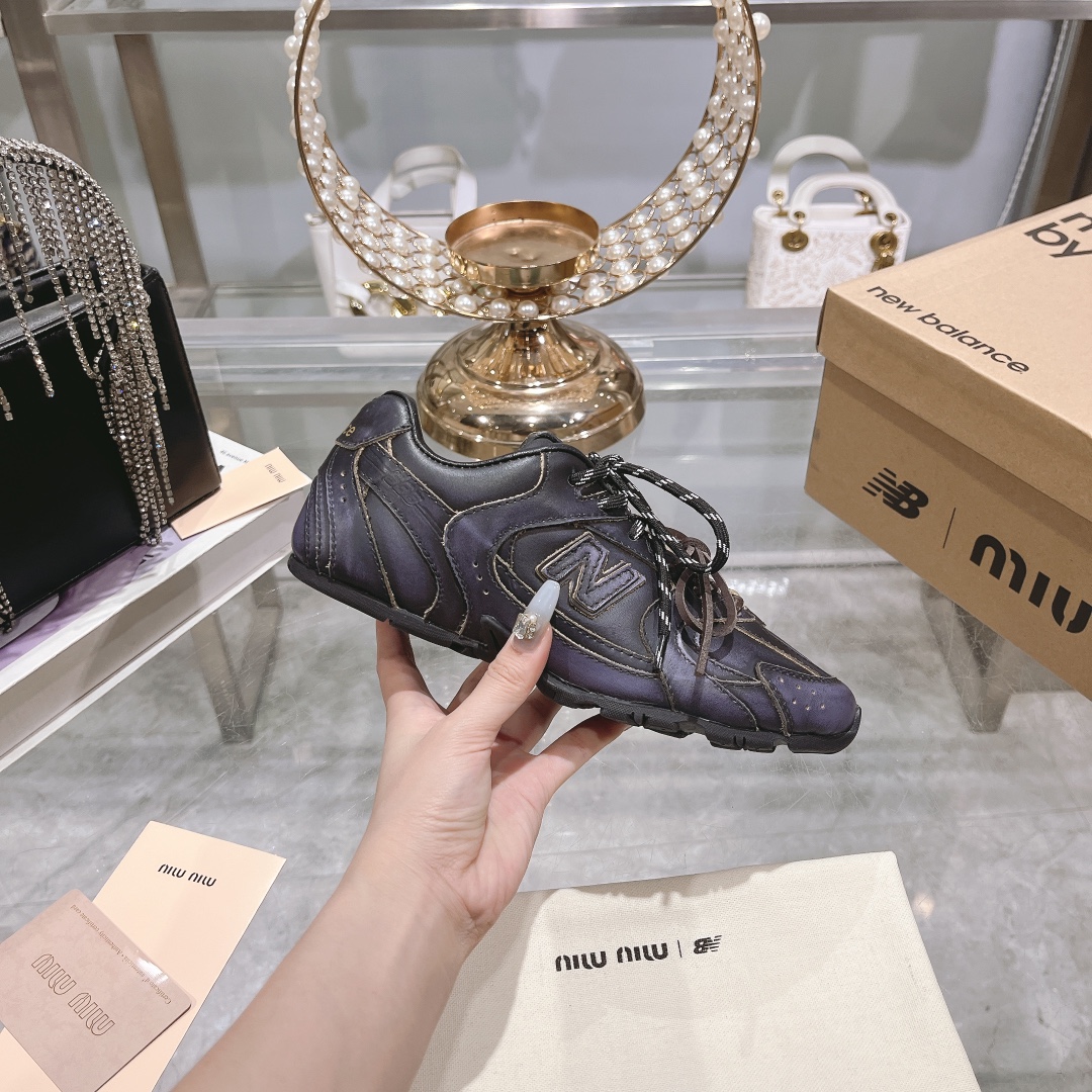Factory Couple's MiuMiu x New Balance NB530 Casual Sneakers Athletic Shoes Gump Shoes German Trainer