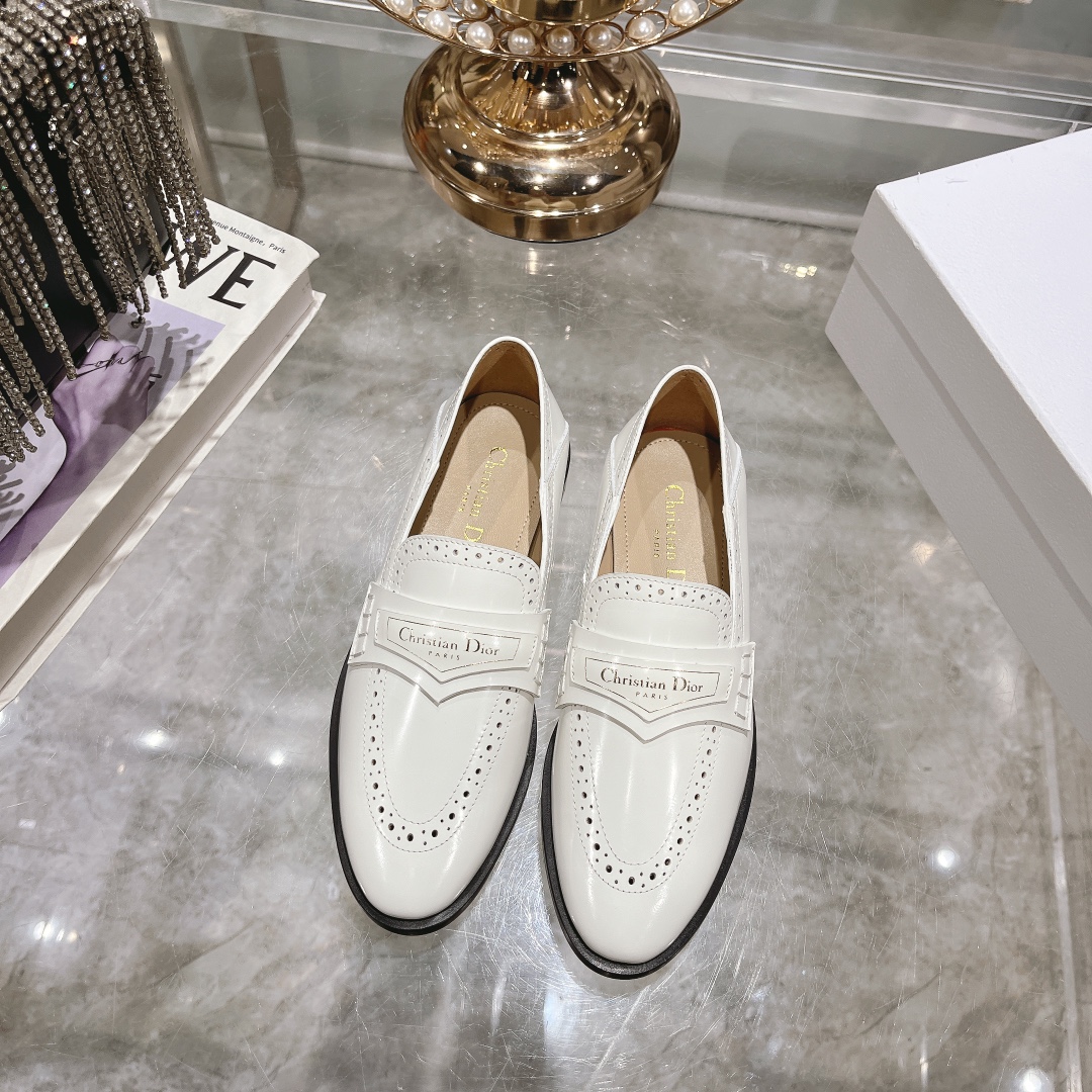 Dior Plain Toe Single Layer Shoes Cowhide Genuine Leather Sheepskin Fashion
