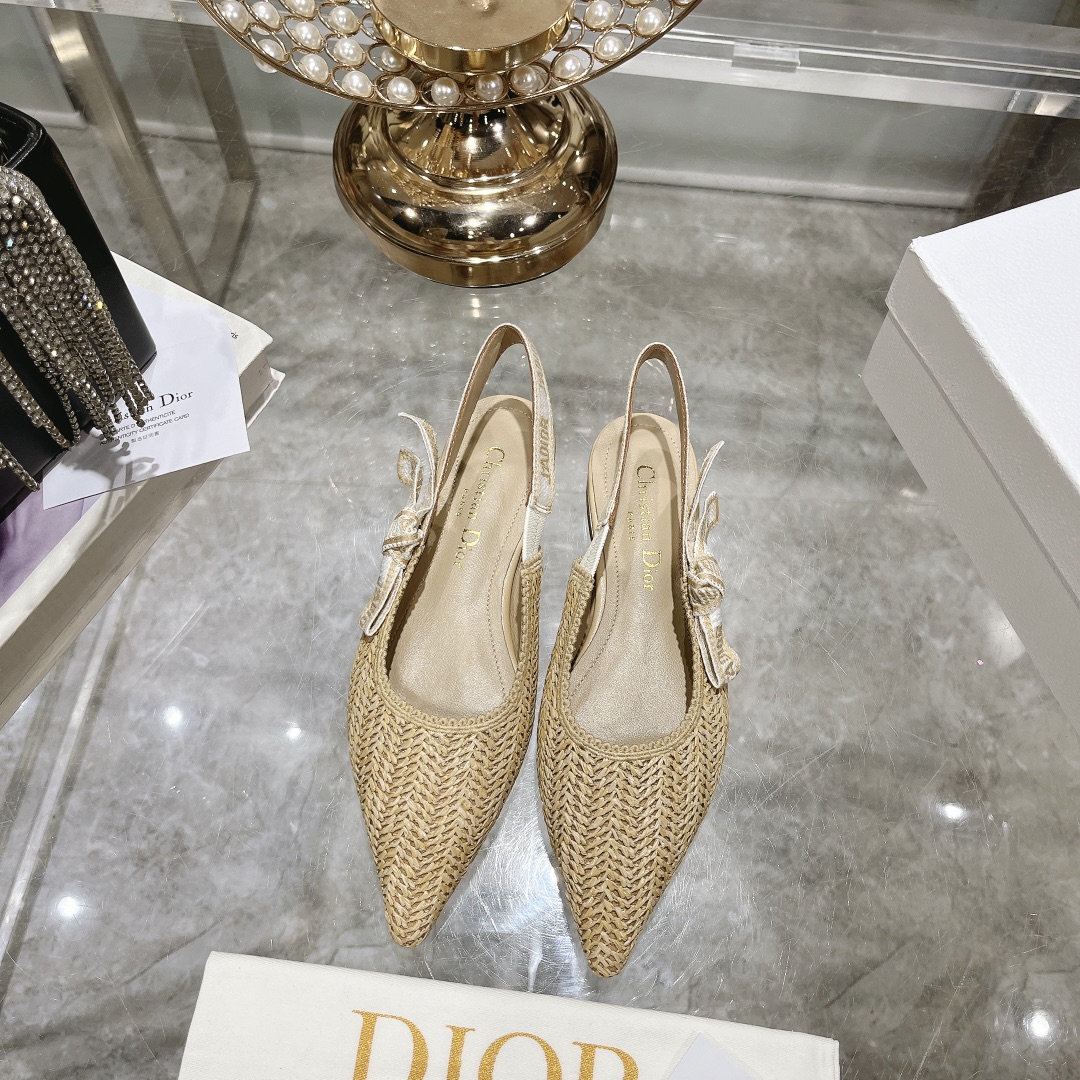 Dior Billig
 Pumps Mit Hohem Absatz Sandalen Einlagige Schuhe Weben Sommerkollektion