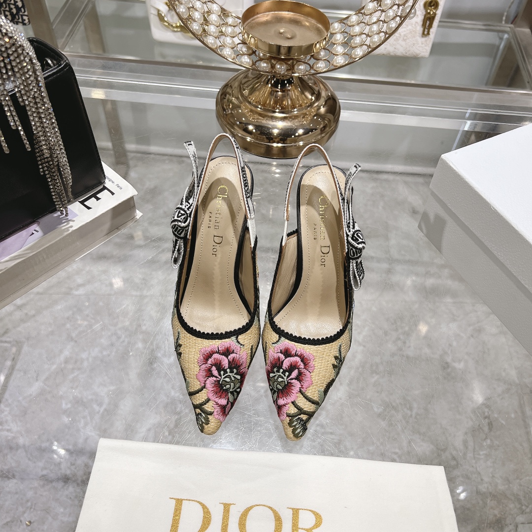 Dior Schuhe Pumps Mit Hohem Absatz Sandalen Weben Sommerkollektion