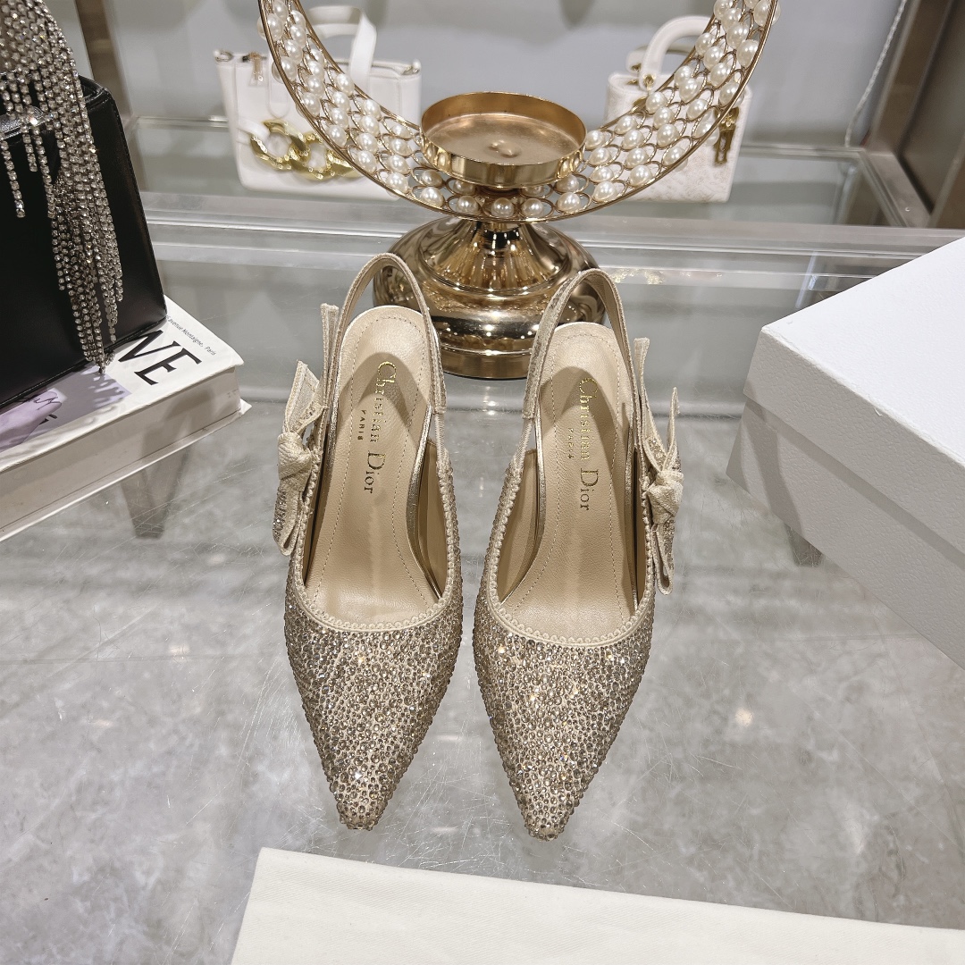 Dior Schuhe Pumps Mit Hohem Absatz Sandalen Gold Sommerkollektion