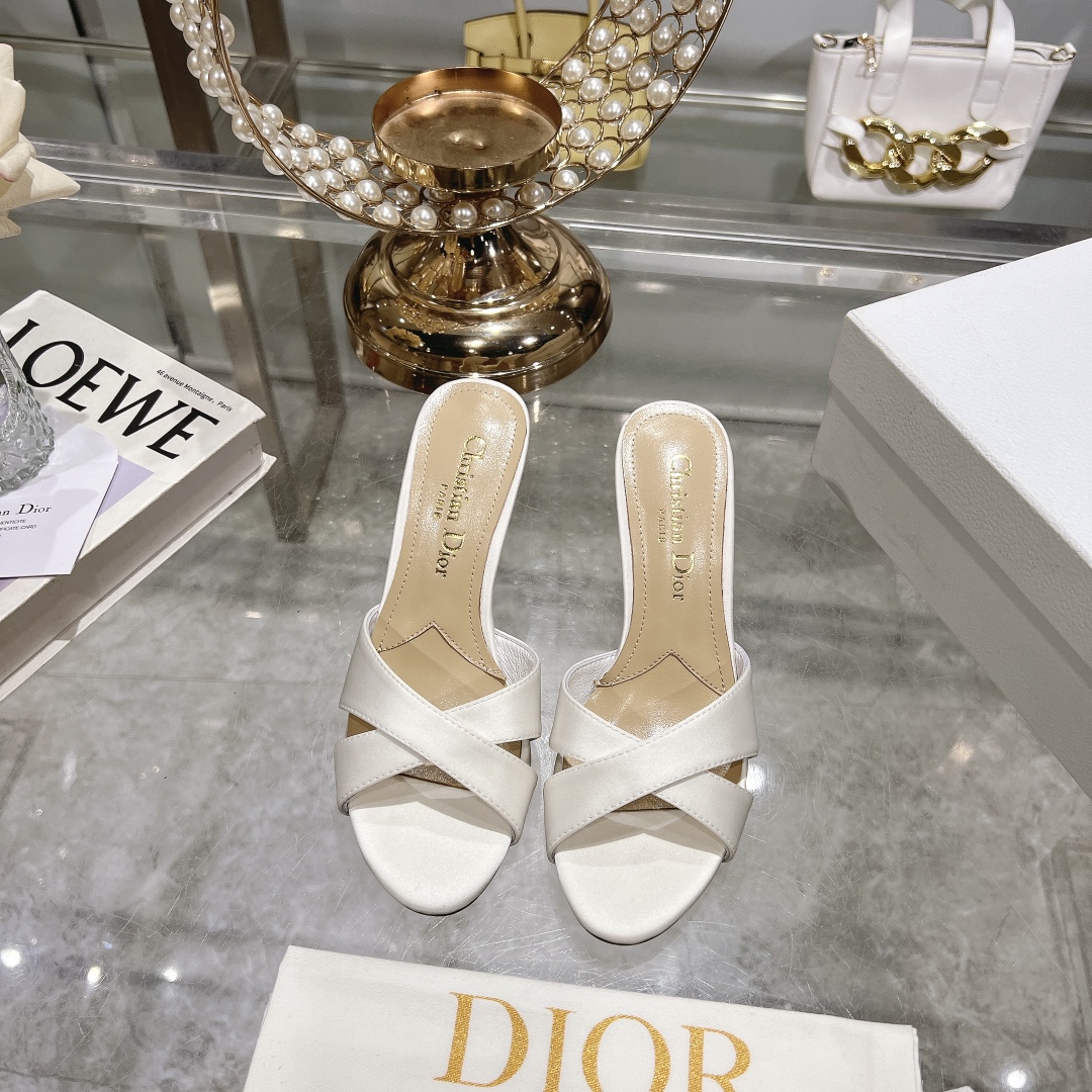 Dior Imitación
 Zapatos Pantuflas Dermis Laca Piel de oveja Seda Colección primavera – verano