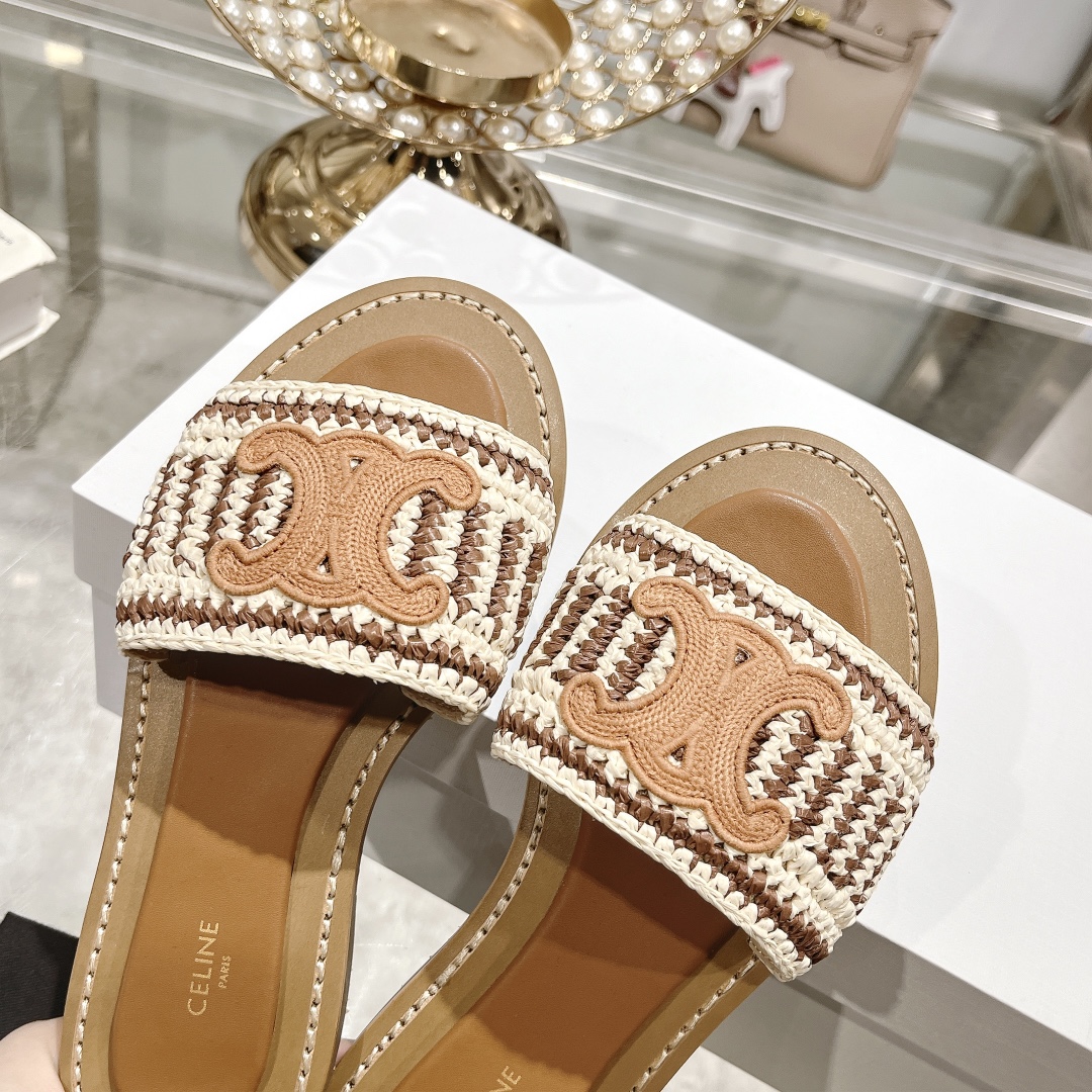 Celine 2025 Spring/Summer New In Casual Beach Slides Sandals 9 i1717261741 7320 0