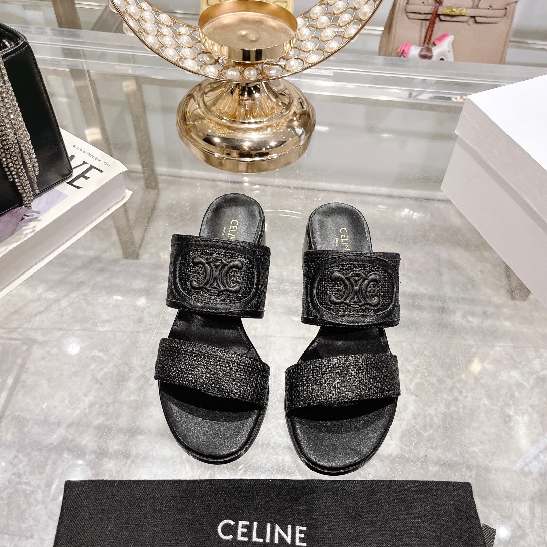 AAAA Quality Replica
 Celine Casual Shoes Slippers Sheepskin Vintage Casual