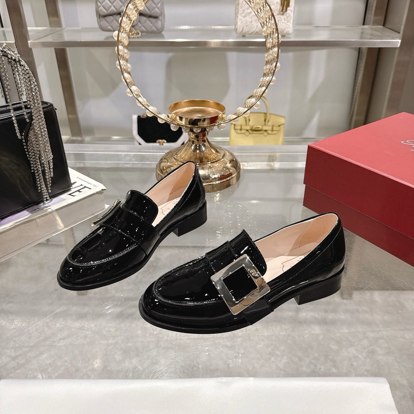 Riv Rangers Women's Loafers with Metal Buckle, Comfortable Flat Heel, Black 5 i1743006031473 2263 0 2