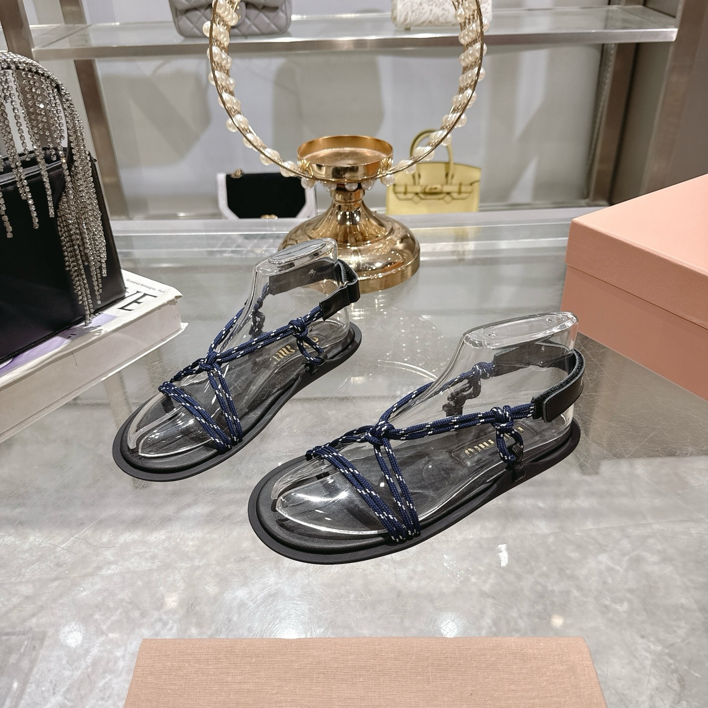 Miu Miu Women's 2025 Spring/Summer Gladiator Toe-Ring Sandals 4 i1743056406780 7510 0 2