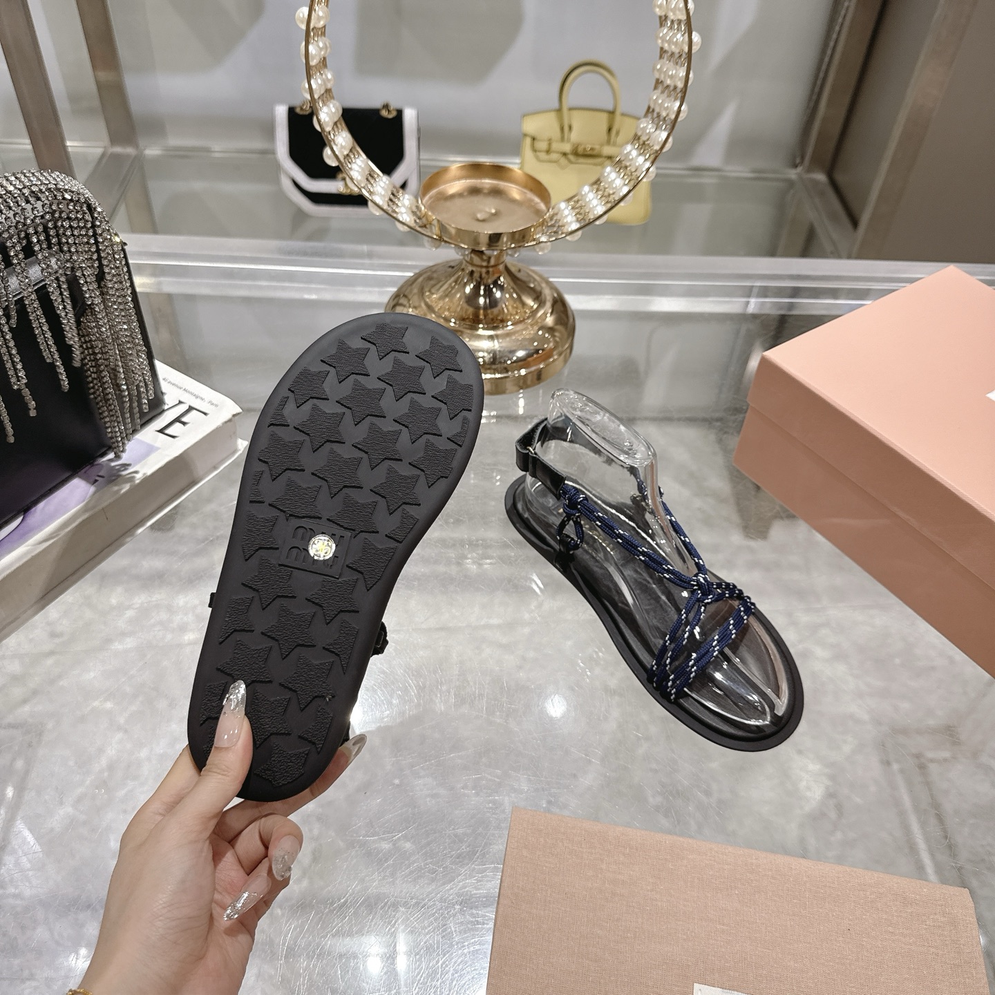 Miu Miu Women's 2025 Spring/Summer Gladiator Toe-Ring Sandals 8 i1743056406794 7467 0 6