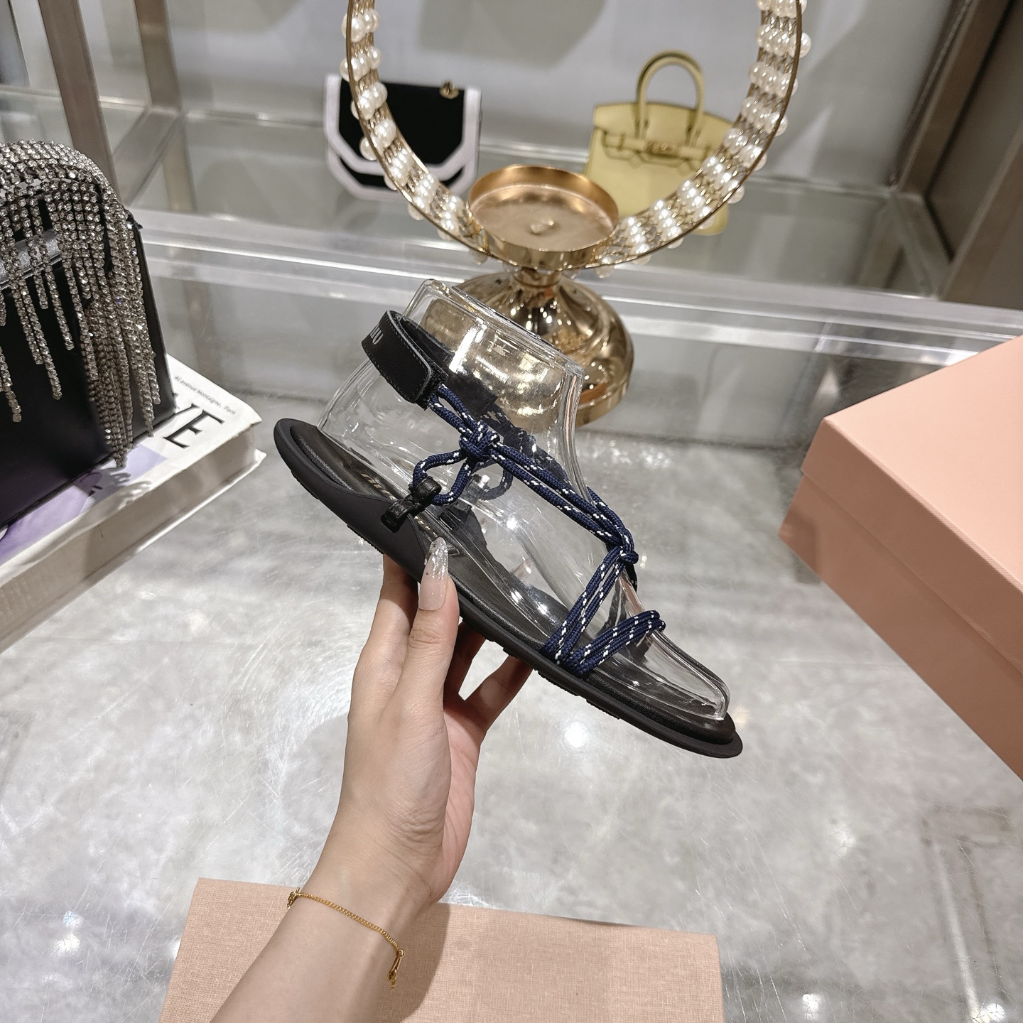 Miu Miu Women's 2025 Spring/Summer Gladiator Toe-Ring Sandals 6 i1743056406851 5989 0 4