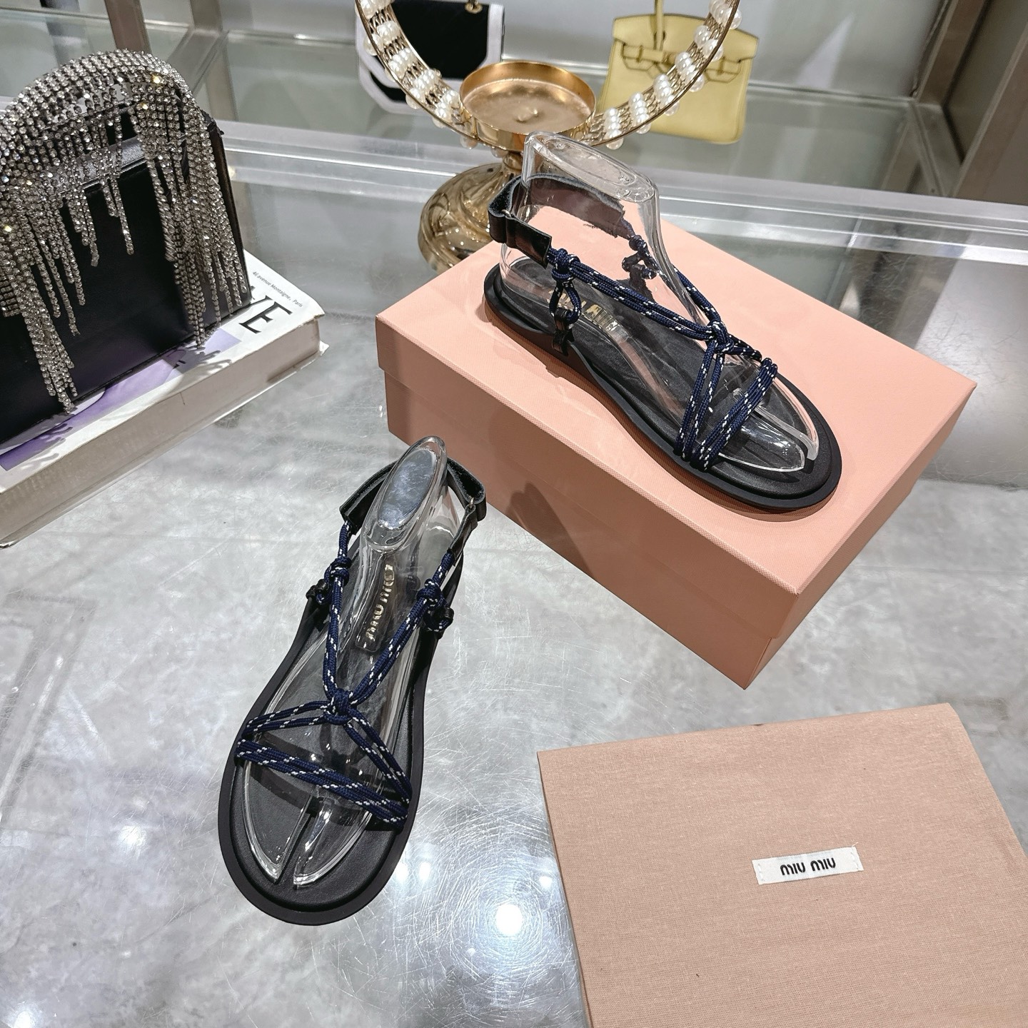 Miu Miu Women's 2025 Spring/Summer Gladiator Toe-Ring Sandals 7 i1743056410719 8528 0 5